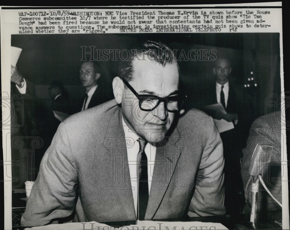 1959 Press Photo NBC VP Thomas E Ervin - Historic Images