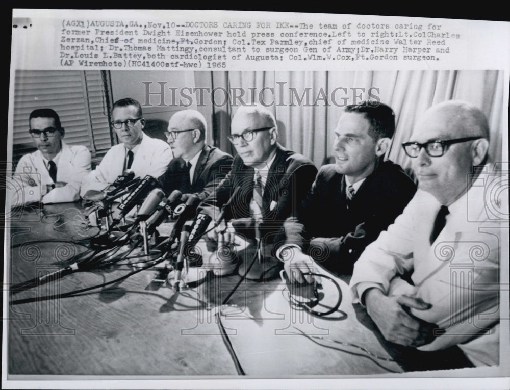 1965 Press Photo Lt Col C Zerzan,Col T Parmley,Dr T Mattingly,Dr H Harper, - Historic Images