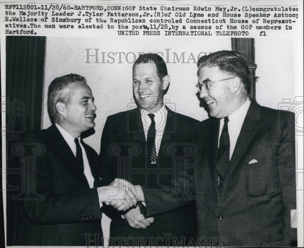 1960 Press Photo State Chairman Edwin May, Jr., Majority Leader J. T. Patterson - Historic Images