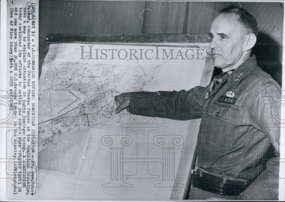 1965 Press Photo Lt. Gen. Bruce Palmer, commander of the U. S. Forces - Historic Images