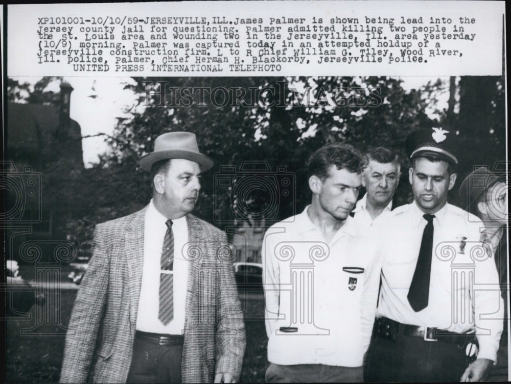 1959 Press Photo James Palmer Chief William G Tiley, Chief Herman H Blackorgy - Historic Images