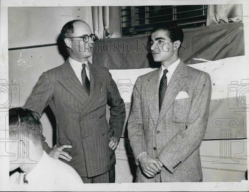 1947 Press Photo Dr. Elliott Perkins and Prince Abdorreza Pahlvai - Historic Images