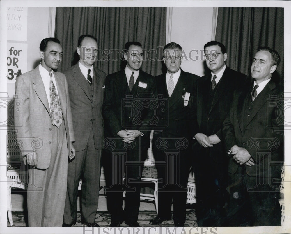 1955 Press Photo Dr. Pahwa, Dr. C. Schepens, Dr. W. Stone, Jr., E. MacNeil - Historic Images