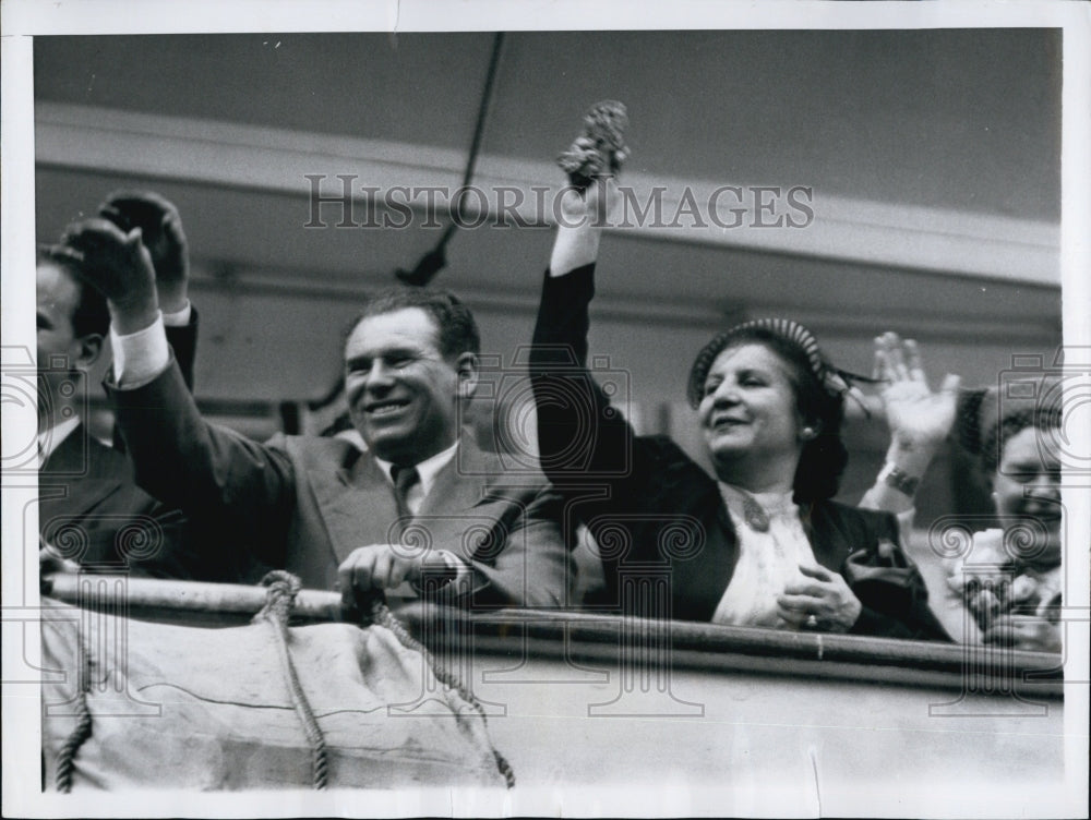 1952 Press Photo Russian Ambassador Alexander Panyushkin and wife - Historic Images