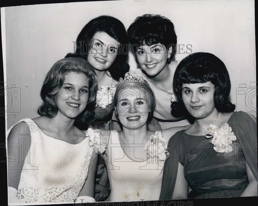 1965 Press Photo Queen Sudie Walker, D. Franci, C. Sormani, M. Gallagher - Historic Images