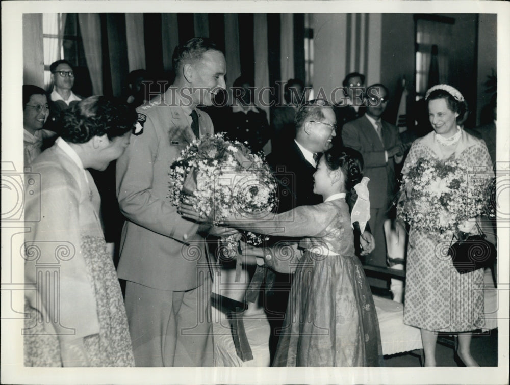 1957 Army Chief of Staff Maxwell Taylor and Wifein Korea - Historic Images