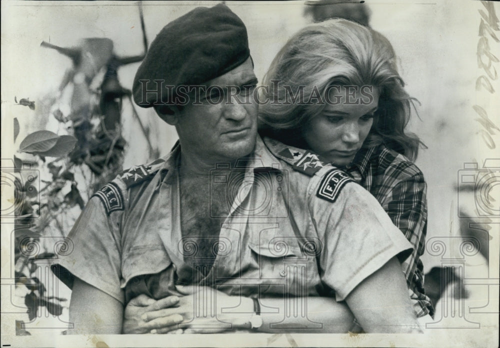 1968 Press Photo Rod Taylor and Yvette Mimieux in "Dark of the Sun" - Historic Images
