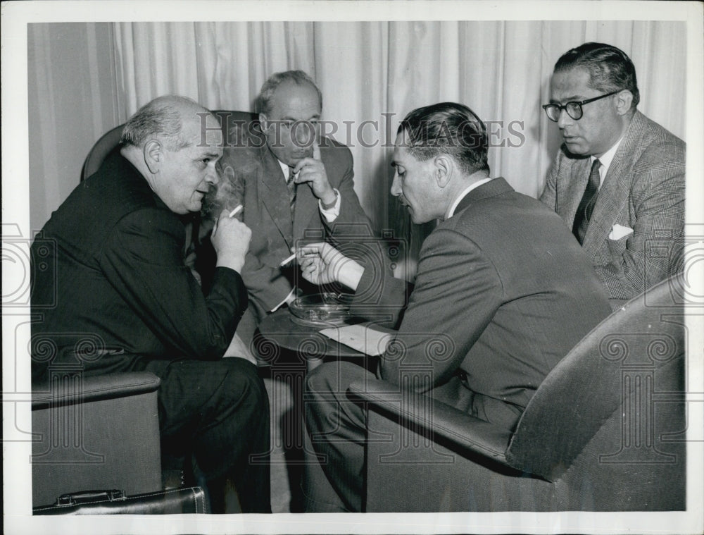 1956 Press Photo Omar Loufi/Sabet Khaledy/Monem Rifai/Edward Rizk at UN after - Historic Images