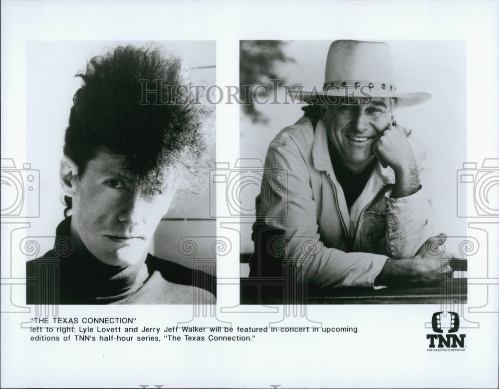 1981 Press Photo Lyle Lovett and Jerry Jeff Walker in "The Texas Connection" - Historic Images