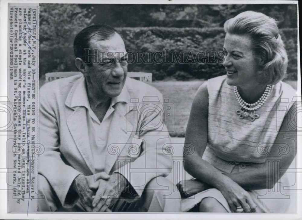 1965 Press Photo Mayor Robert Wagner/New York/with Bride To Be Barbara Cavanaugh - Historic Images