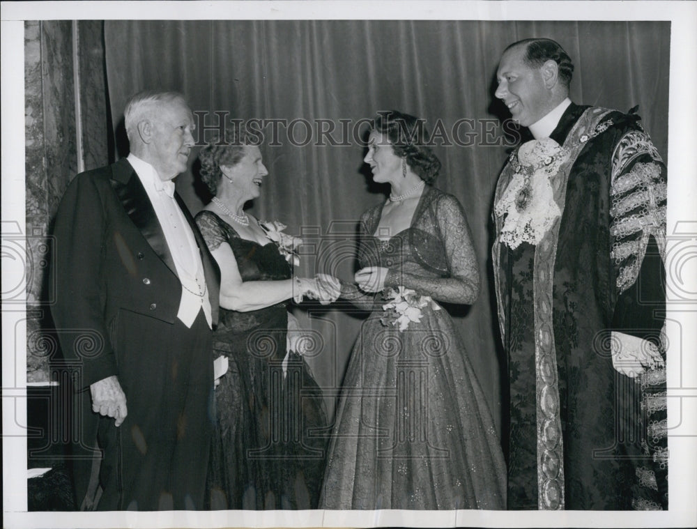1951 Lord Mayor Of London Sir Denys Lowson "Pilgrims of the US" - Historic Images