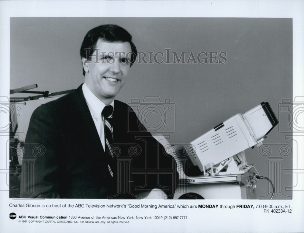 1987 Press Photo Charles Gibson Co-Host Of ABC's Good Morning America COPY - Historic Images