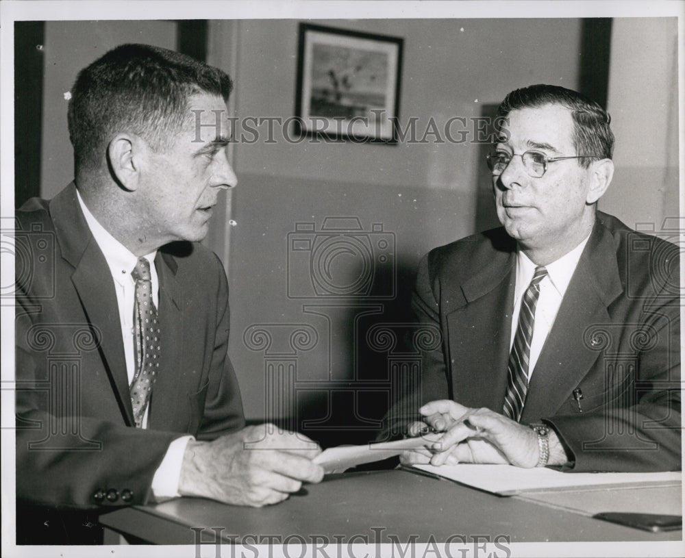 1959 Press Photo Arthur Joyal of VA Office with Robert Gibbons/ - Historic Images