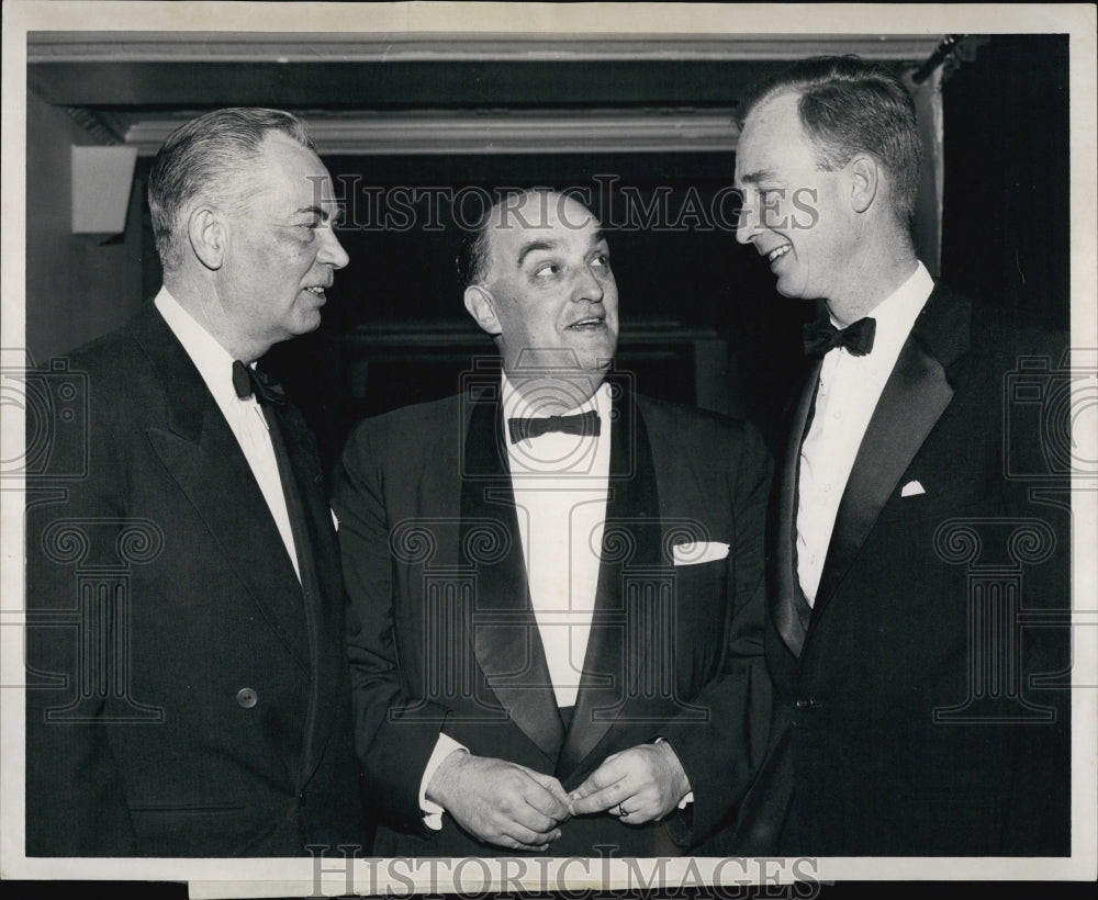 1958 Press Photo Former GOP Chairman Charles Gibbins,Atty bGen Finegoldand Gov&#39;s - Historic Images