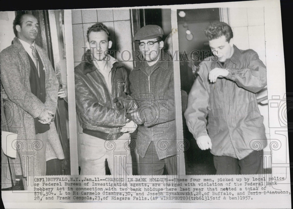 1957 Press Photo Carmelo Giambra, J. Synakowski, D. D&#39;Antuono, Frank Coppola - Historic Images