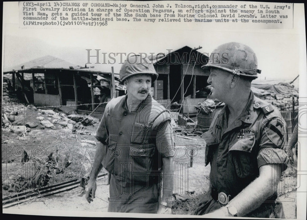 1968 Press Photo Maj.Gen. John J.Tolson commander of U.S Army first Cavalry - Historic Images