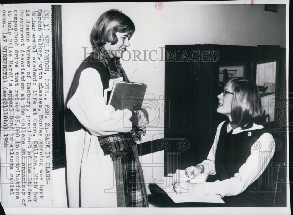 1964 Mardon Walker with Joanna Warner at Conn, College - Historic Images