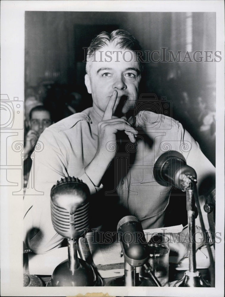 1949 Press Photo Lt. Col. Robert L. May testified before Senate - Historic Images