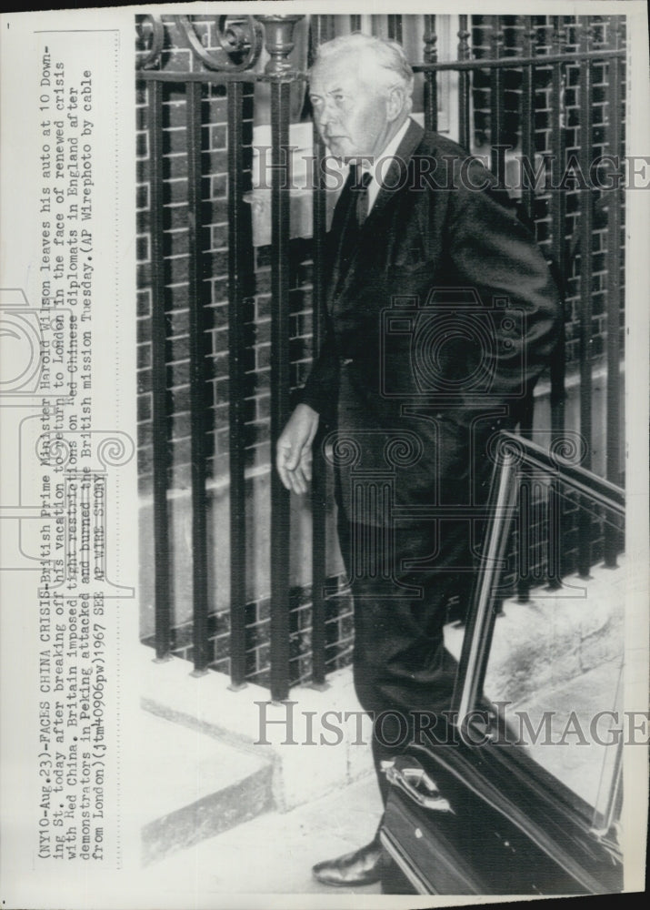 1967 Press Photo British Prime Minister Harold Wilson - Historic Images