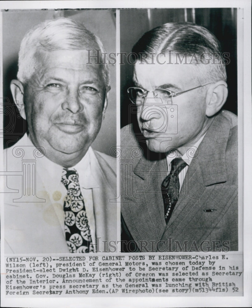 1952 Press Photo Selected for Cabinet Post by Pres. Eisenhower. - Historic Images