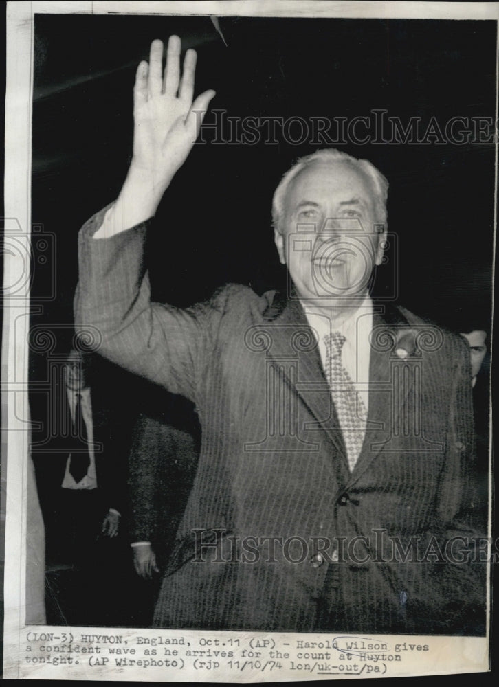 1974 Press Photo Britain&#39;s Prime Minister Harold Wilson - Historic Images
