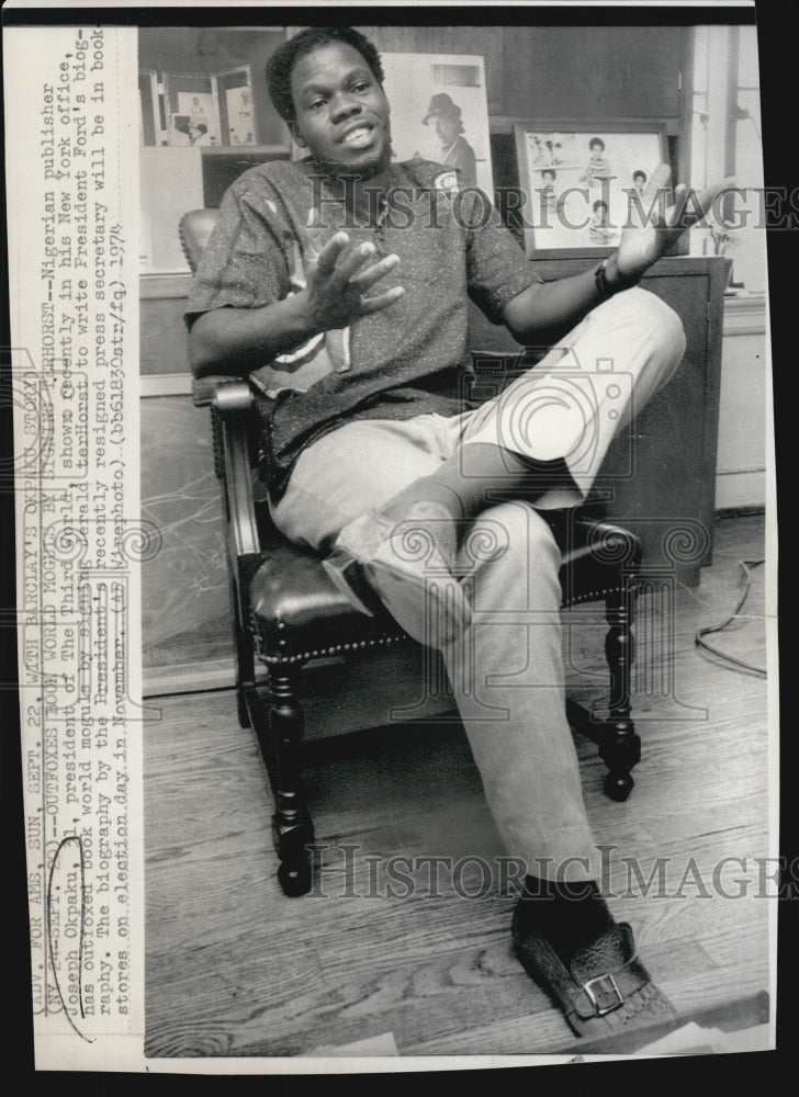 1974 Nigerian Publisher Joseph Okpaku - Historic Images