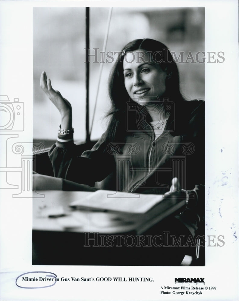 1997 Press Photo Minnie Driver in &quot;Good Will Hunting&quot; - Historic Images