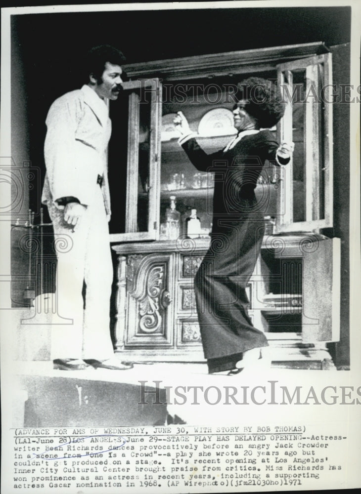 1971 Press Photo Actress/writer Beah Richards & Jack Crowder - Historic Images