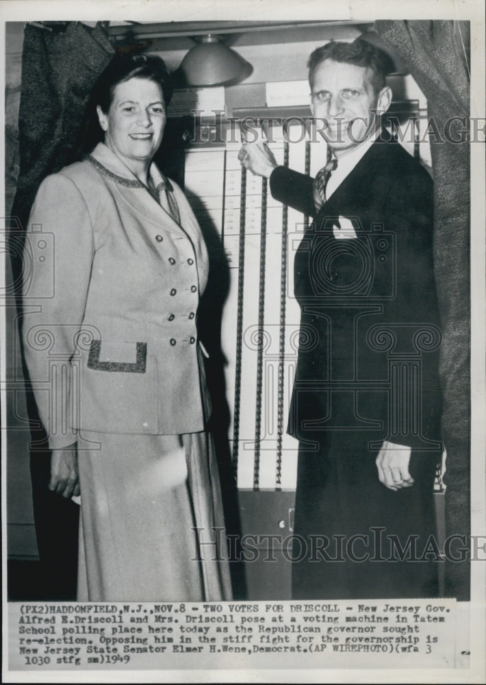 1949 Press Photo NJ Governor Alfred Driscoll and his wife - Historic Images