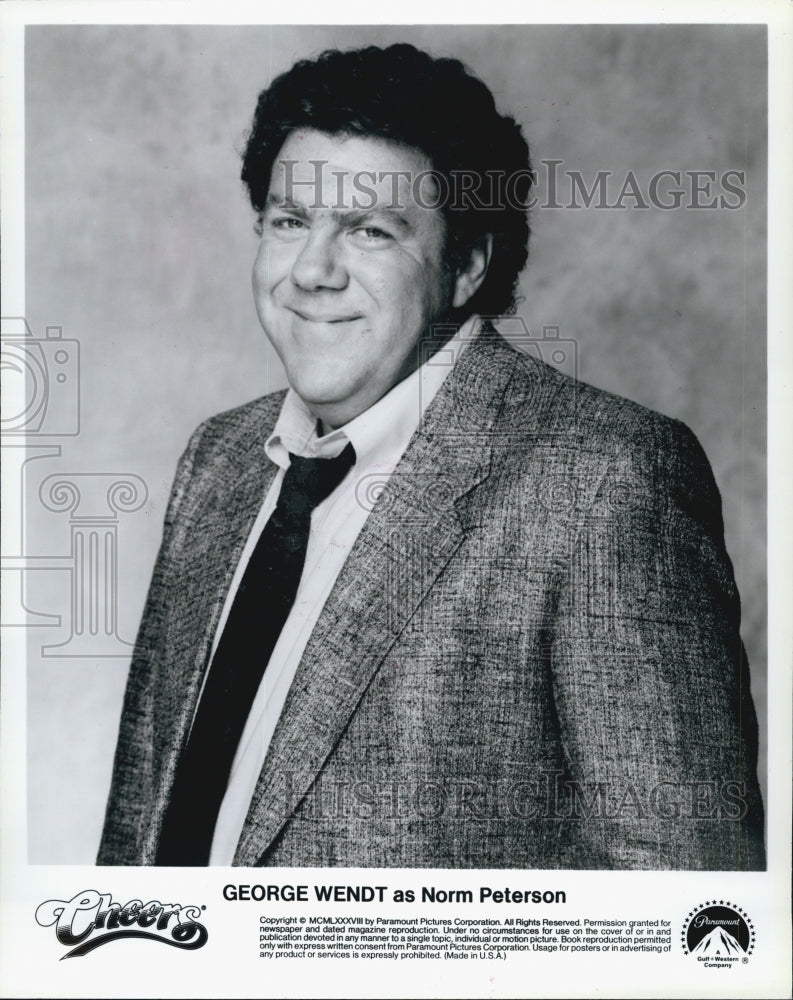 1991 Press Photo Actor George Wendt on &quot;Cheers&quot; - Historic Images