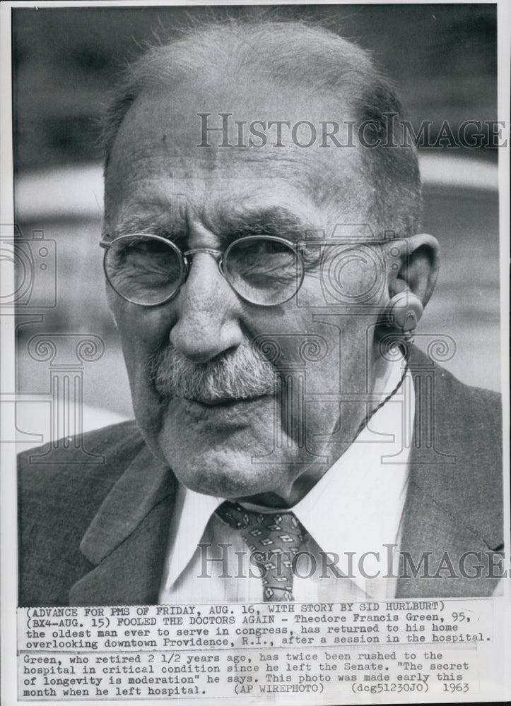 1963 Congressman Theodore Francis Green - Historic Images