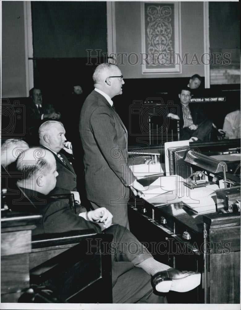 1960 Press Photo D.A. Droney addresses to Police Chiefs. - Historic Images