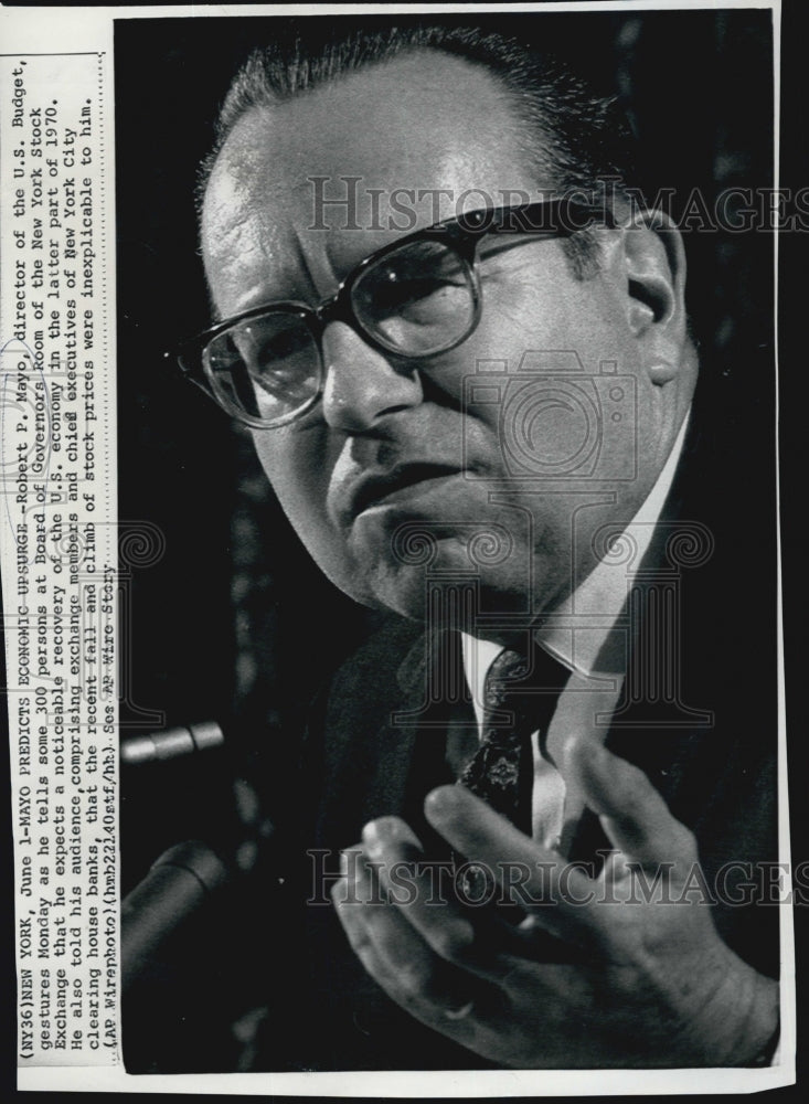 1970 Press Photo Robert P. Mayo, Dir. of the U.S. Budget. - Historic Images