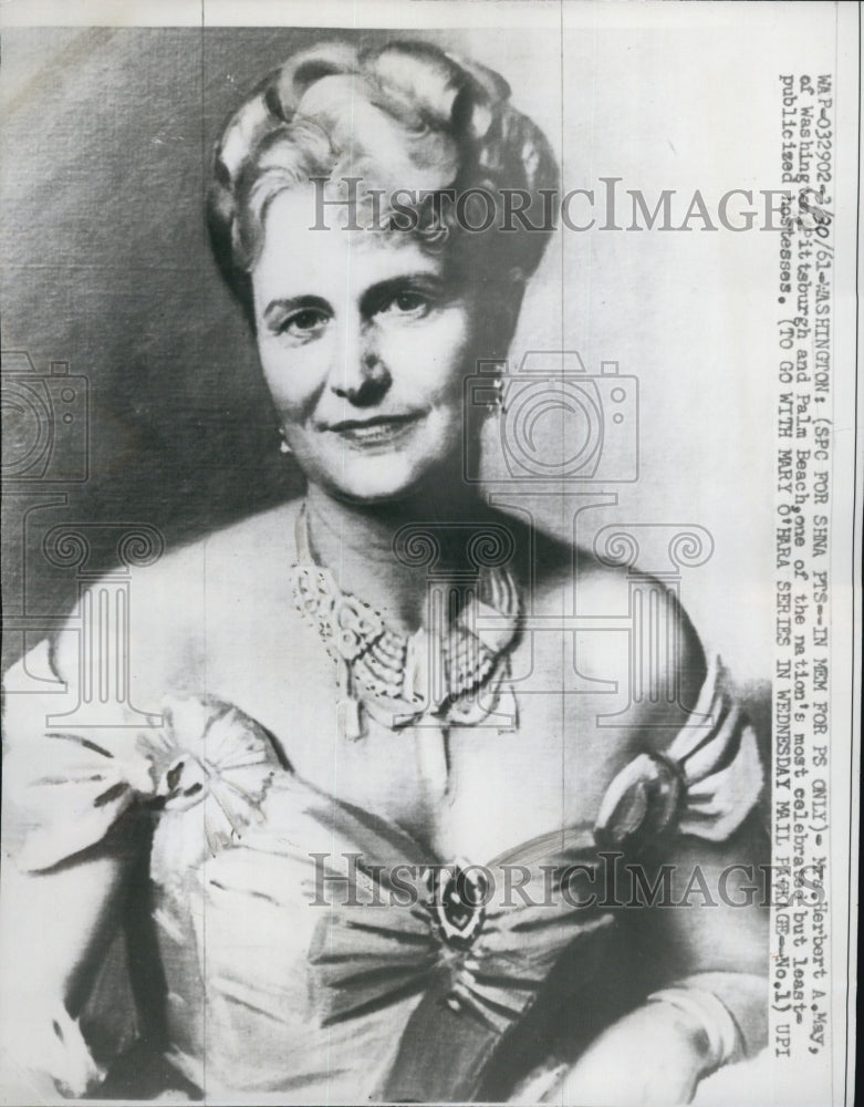 1961 Press Photo Mrs. Herbert A. May. - Historic Images