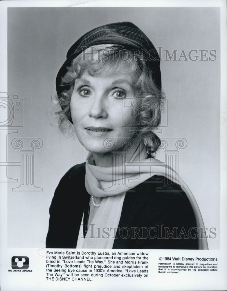 1984 Press Photo Actress Eva Marie Saint &quot;Love Leads the Way&quot; - Historic Images