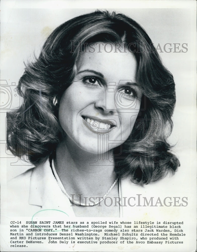 1981 Press Photo Actress Susan Saint James in &quot;Carbon Copy&quot; - Historic Images