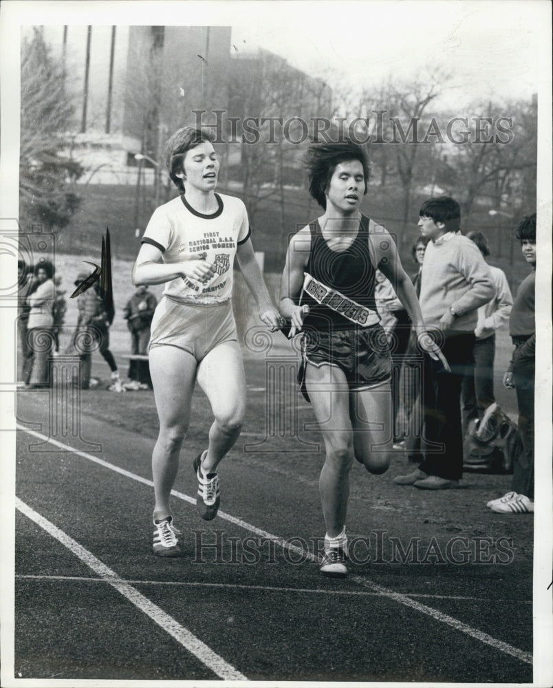 1974 Press Photo Blind track runner Matthew Chao - Historic Images