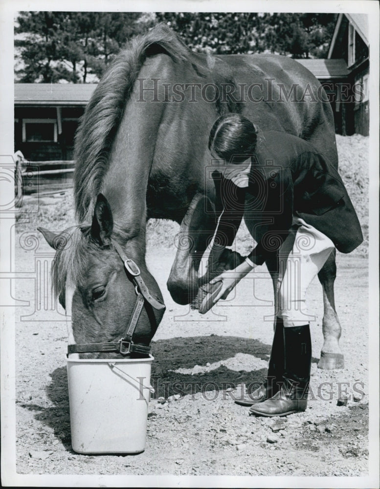 1968 Press Photo Susie Linden and her horse - Historic Images