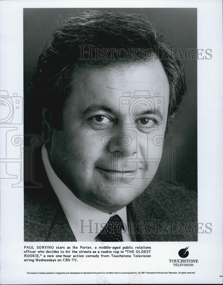 1989 Press Photo Actor Paul Sorvino As Ike Porter In The Oldest Rookie - Historic Images