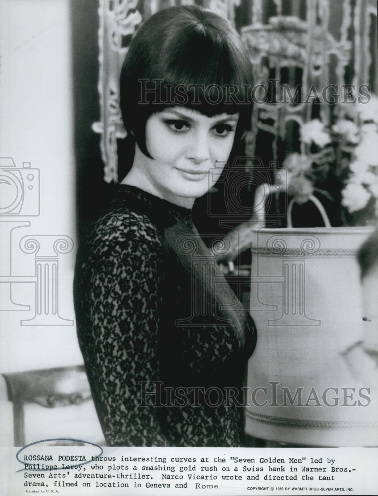 1969 Press Photo Rossana Podesta in"Seven Golden Men" - Historic Images
