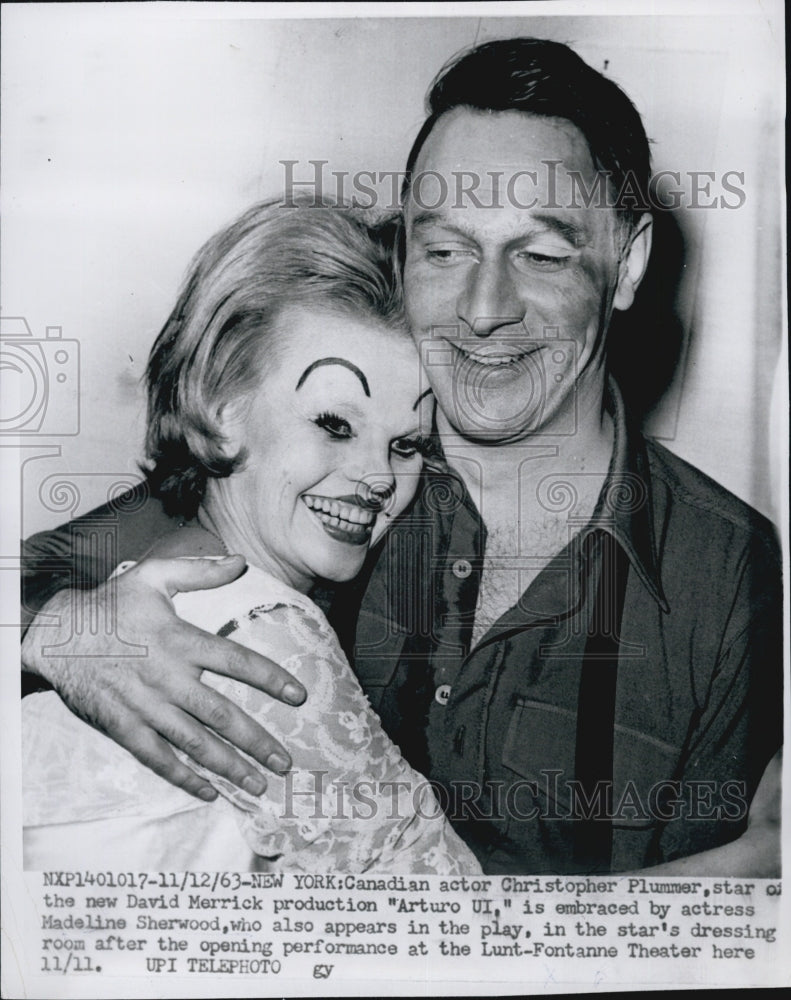 1963 Press Photo Christopher Plummer & Madeline Sherwood str in "Arturo UI" - Historic Images