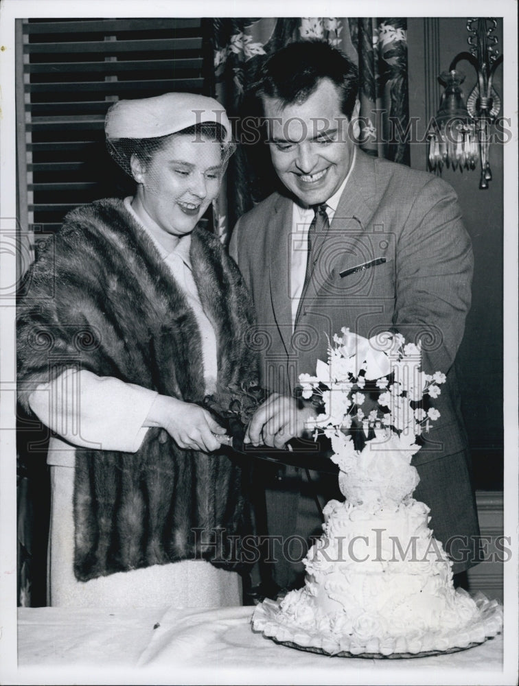 1958 Press Photo Former Grace Metalious,Author of &quot;Peyton Place&quot;weds TJ Martin - Historic Images