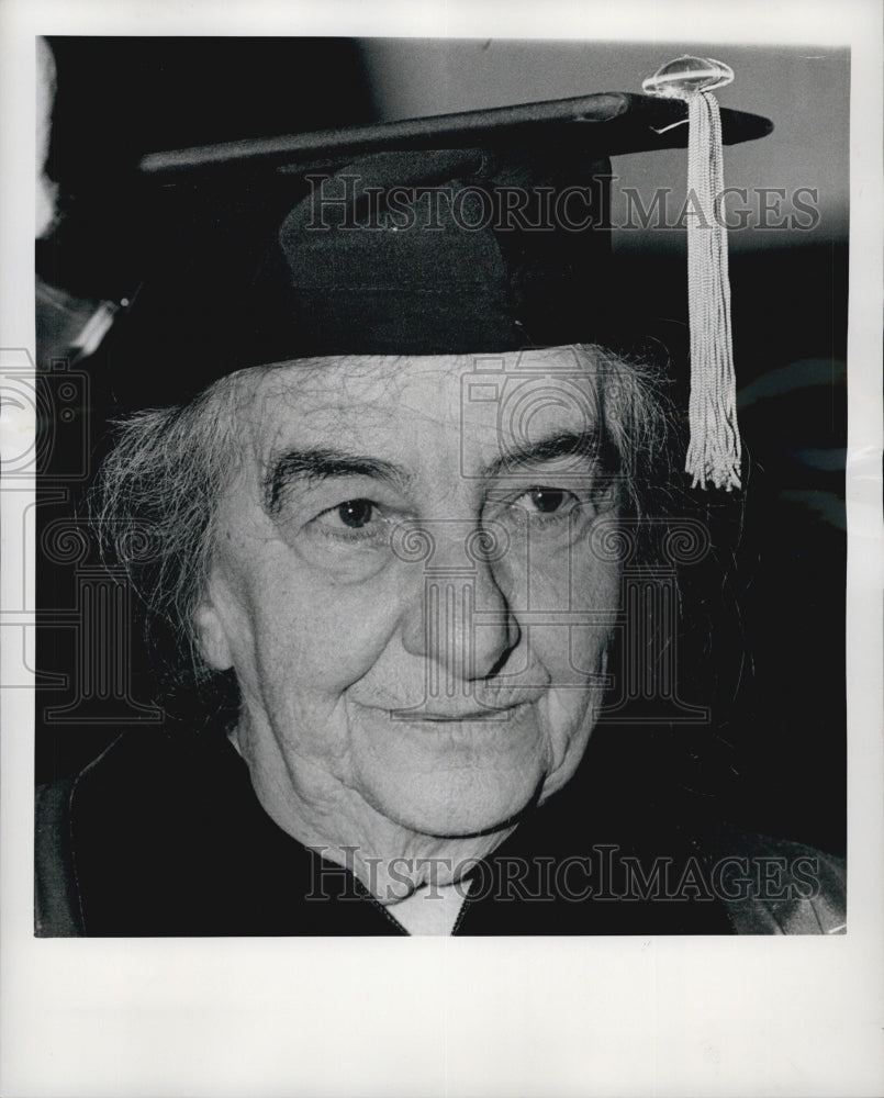 1973 Press Photo Israeli Prime Minister Golda Meir Receives Hon. Doctorate - Historic Images