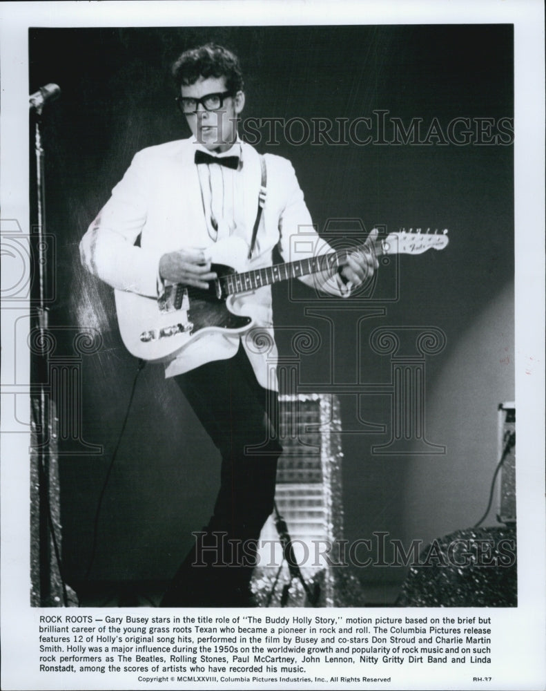 1978 Press Photo Actor Gary Busey "The Buddy Holly Story" - Historic Images