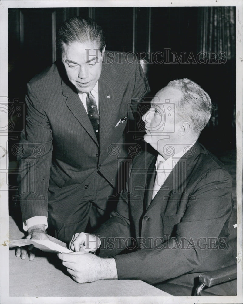 1960 Press Photo Mayor Haydon Burns,Jacksonville FL,Mayor Johm Collins ,Boston - Historic Images