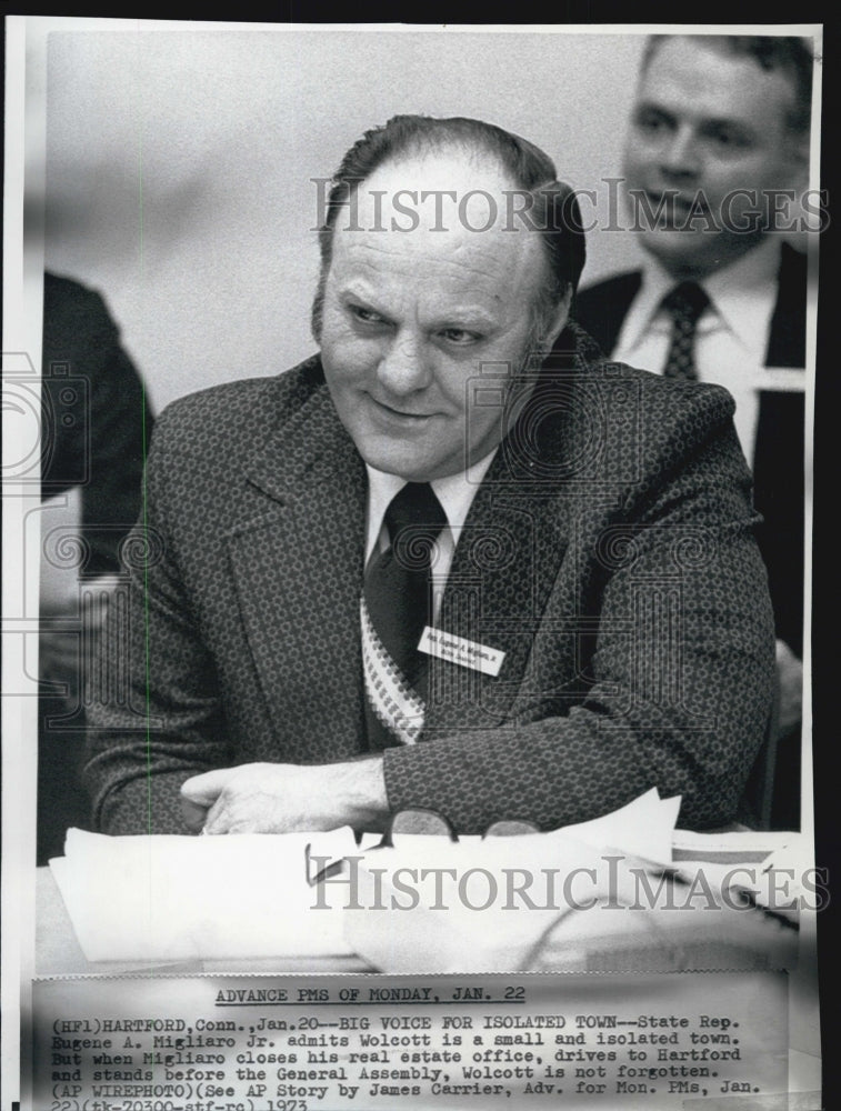 1973 Press Photo State Rep. Eugene A. Magliaro Jr. Big Voice For Isolated Town - Historic Images