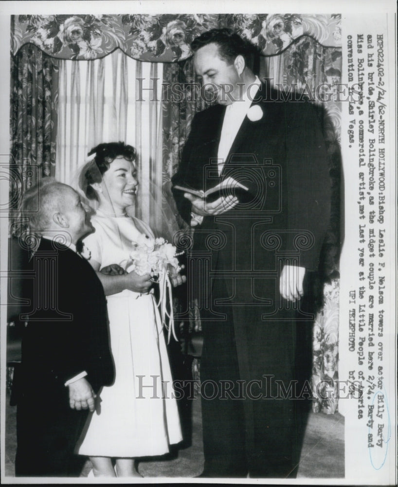 1962 Press Photo Leslie Nelson Weds Billy Barty and Shirley Bolingbroke - Historic Images