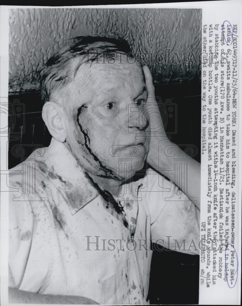 1964 Press Photo Peter Bastianick, Owner of Store After Robbery - Historic Images