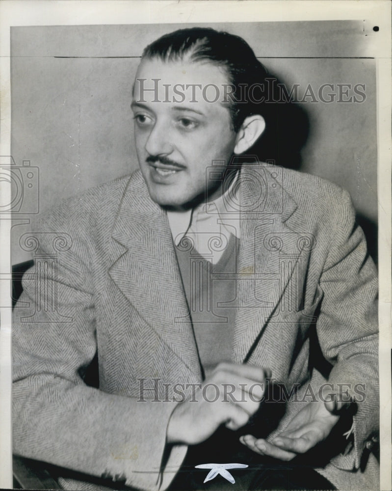 1943 Press Photo Eddie LeBaron, Violator of Draft Law - Historic Images