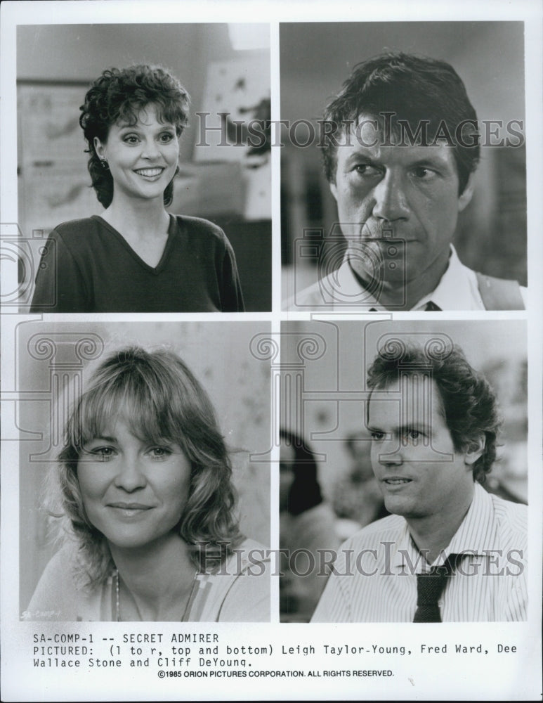 1985 Press Photo Actress Leigh Taylor Young,Fred Ward,Dee Wallace,Cliff DeYoung - Historic Images